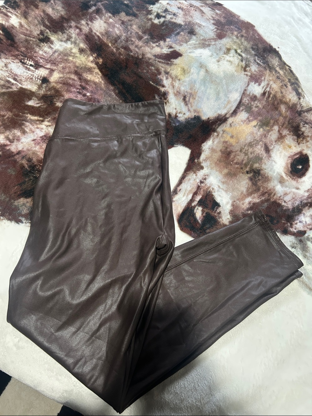High Waist Faux Leather Leggings — Dark Brown🤎